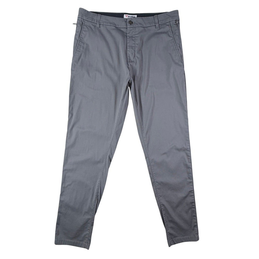 Birddogs Mens Gray Golf Pants Stretch Tapered Chino 34x32 Zipper Pockets